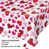 Valentine All Over Hearts Plastic Tablecloths, 3 ct