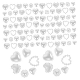 Beavorty White Heart Pearl Nail Art Charms Small DIY Manicure Decorations for Women Tiny Nail Gems for Salon Home Use for Parties and Daily Fashion