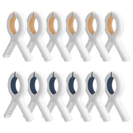 saerryor 12 Pcs Beach Towel Clips for Sun Loungers Large Pegs Strong Grip Clothes Pegs Non Slip Beach Towel Clips for Sun Loungers Laundry Pool Chairs Sunbeds
