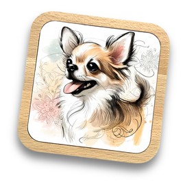 Chihuahu Gift Idea Wooden Coaster - 20+ Breeds Available! – Gift for Dog Dad, Dog Mum, Lovers, Owners, Walkers, Groomers – Ideal Dog Themed Gift for Women, Men (Chihuahua)