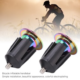 Handlebar End Plugs, plplaaoo Bicycle Handlebar Plugs, Bicycle Handlebar Plugs, Road Bike Handlebars, Pack of 2 Mountain Bike Handlebar End Caps, Inflatable, Adjustable, Plated, Colourful Aluminium