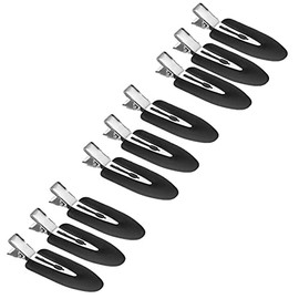 JeoPoom Seamless Hair Clip (9 Pieces), Hair Pin, Curl Clips, Hair Pin Curl Clips, No Bending, Hair Clips for Hair Styling, Make Up (Black)