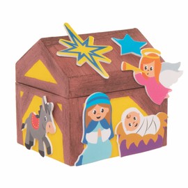 Baker Ross FC247 Nativity Foam Stickers - Pack of 200, Kids Stickers, Ideal for Children's Arts and Crafts Projects, Great for Card Making and Scrapbooking