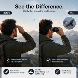 20×50 High-Power BAK4 Prism Binoculars – Long-Range Outdoor Binoculars for Bird Watching, Hiking, Camping, Travel & Sports