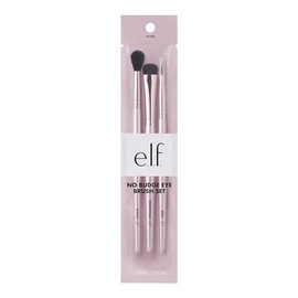 e.l.f. Set de 3 brochas para sombras de ojos No Budge, juego de brochas para aplicar y mezclar color, usar con las sombras de ojos en crema No Budge, 