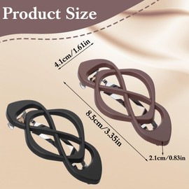 Wanmu 2Pcs French Flat Hair Clips, Hollow Curved Hairpin Claw Barrettes, No Slip Strong Hold Grip, Elegant Styling Hair Accessories for Women, Ladies Fine Thick Short Hair (Coffee, Black)