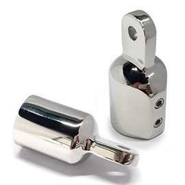 NRC&XRC Bimini Top Cap Eye End 1inch with Two 1/4" Holes of The Eye Marine Stainless Steel 316 Heavy Duty Dome top (Pair)