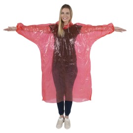 Wealers Rain Poncho Bulk Family Pack Thick Disposable Ponchos for Adults Teens for Women Men Emergency Raincoat with Hood Strings & Sleeves for Theme Parks Camping Outdoors Multi Colors Waterproof