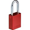 Brady SafeKey Lockout Padlock Aluminum Red 1.5" Steel Shkl