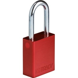 Brady SafeKey Lockout Padlock Aluminum Red 1.5" Steel Shkl