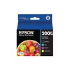 Epson T200XL Black/Cyan/Magenta/Yellow High Yield Ink Cartridge, 4/Pack (T200XL_XCS) in