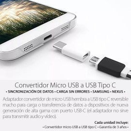 Mercader Digital Paquete De 10 Adaptador Usb Tipo C A Micro Usb / Mayoreo