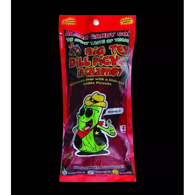 Alamo Candy Big Tex Dill Pickle In Chamoy Flavored Deliciously