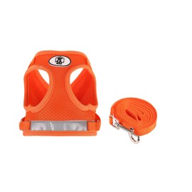Cats and Dogs Vest Harnesses with Leash Reflective (Orange, XL)