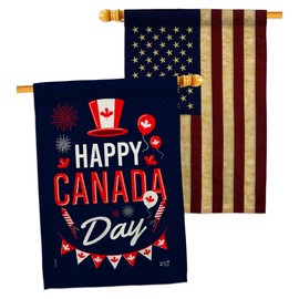 Canada Day House Flags Pack Regional Canadian Territories Region Country Particular Area USA Vintage Applique Small Decorative Gift Yard Banner Double-Sided Made In 28 X 40