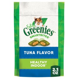 Greenies Feline Smartbites Healthy Indoor Cat Treats, Tuna Flavor, 2.1 oz. Pack