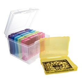 WRVCSS Photo Storage Box 5" x 7",6 Inner Photo Case Photo Kepper Acid-Free Photo Boxes Storage, Seed Organizer Craft Storage Box for Cards Pictures Stamps Office Supplies(6 Colors)