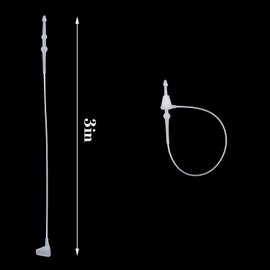 ZZHXSM 1000PCS 3 Inch Plastic Fasteners Transparent Tags Quick Release Lock Label Fastener Garment Accessories Tag Lanyard for Retail Shop Clothing Price Tag Pin