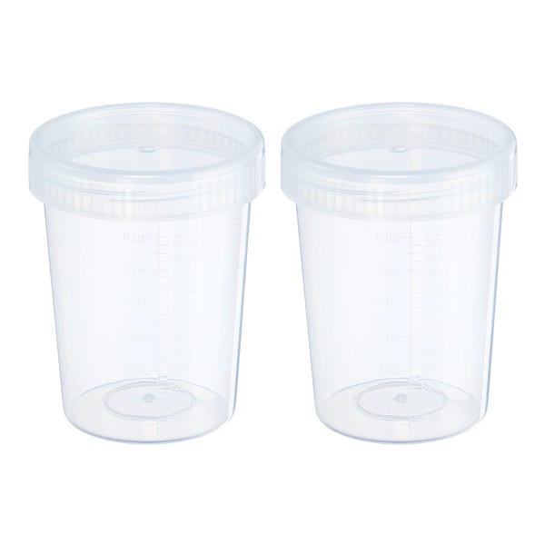 PATIKIL 250 ml sample cup with lid, 2 pack urine