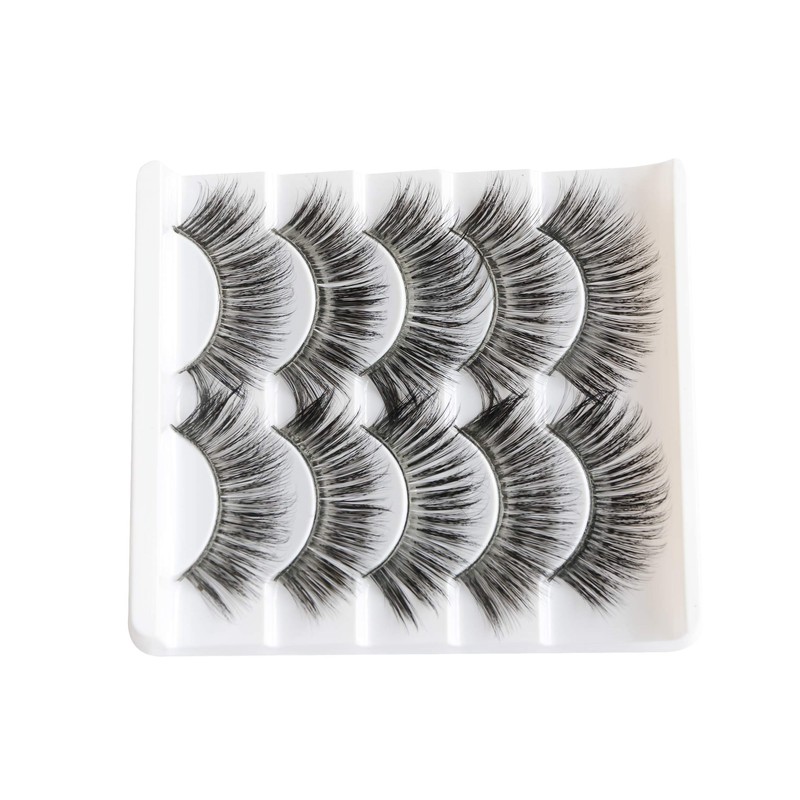 5 Pairs False Eyelashes Natural Fake Eyelashes Fluffy Hand-made Eyelashes