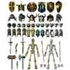 MIKILOWUHA T13 Skeleton Action Figures 6 Pack, Gold & Silver