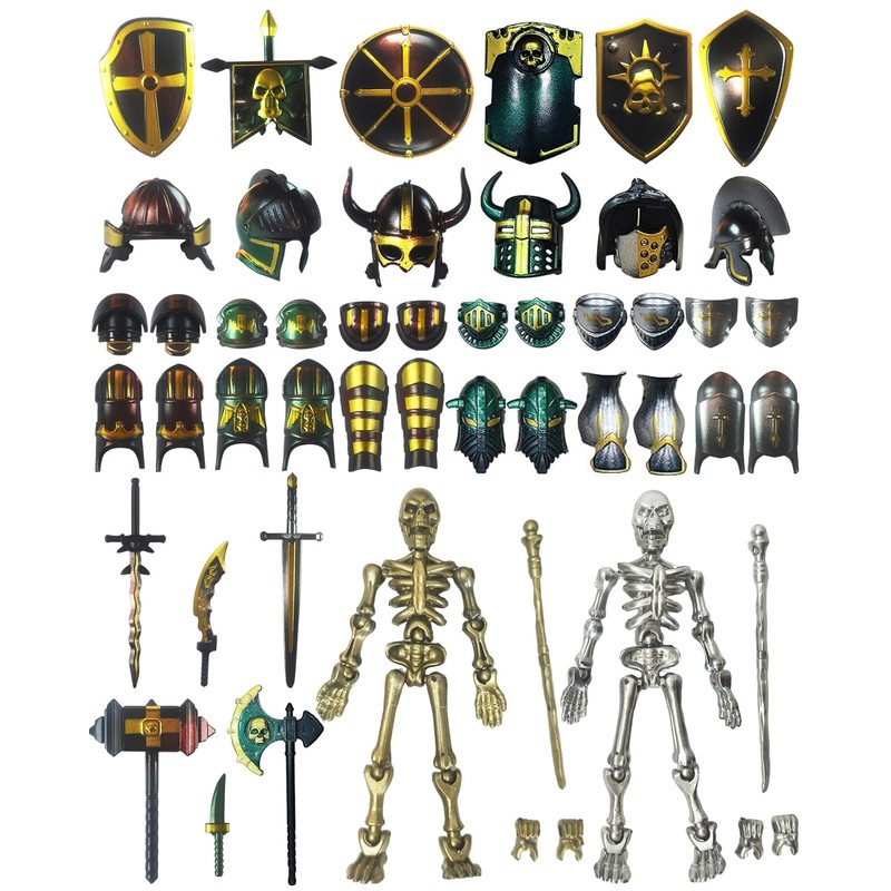 MIKILOWUHA T13 Skeleton Action Figures 6 Pack, Gold & Silver