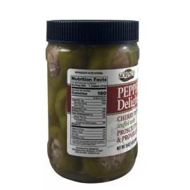 Norpaco Prosciutto and Provolone Stuffed Green /Red Cherry Peppers 24 oz in Oil