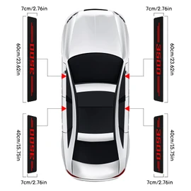 Car Door Sill Protector for RAM 3500, 4Pcs Reflective Carbon Fibre Car Scuff Plate Sticker Car Door Edge Guards Door Entry Guard Auto Accessories (Red)
