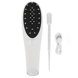 Electric Scalp Applicator Comb Red Lighting Vibration 5 Gears Microcurrent Hair Growth Massage Comb White
