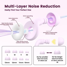 Ear Plugs for Sleeping Noise Reduction, 30dB Ear Plugs for Hearing Protection, Silicone Soft Reusable EarPlugs for Sleep, Concert, Focus with Case & 4 Pair Eartips