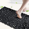 Non-Slip Pebble Bathtub Mat Black 16 W x 35 L