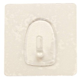 BANBERRY DESIGNS Pack of 12 Utility Hooks - Clear Plastic Hangers - Non-Adhesive - 2.75" Square - Strong & Reusable - Practical Home Accessory - Holds up to 1 Pound - Sticks to Smooth Surfaces