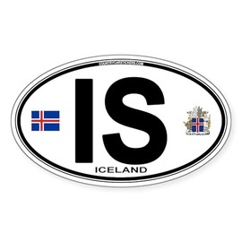 CafePress Iceland Euro Oval Oval Car Bumper Sticker