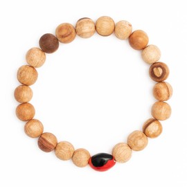 Luna Sundara Palo Santo and Huayruro Charm Bracelet Handmade in Peru Highly Aromatic and Spiritually Cleansing (Palo Santo & Huayruro Small)