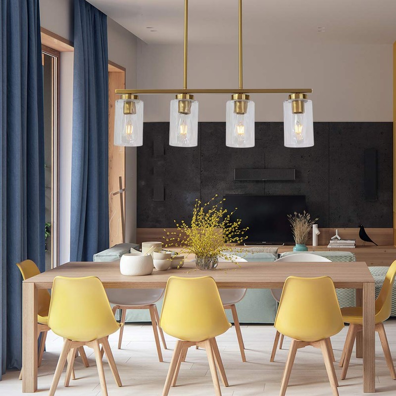 TODOLUZ Clear Glass Lampshade For Kitchen Island Lighting Chandelier