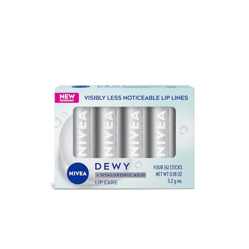 NIVEA Cuidados labiais orvalhados com ácido hialurônico, protetor labial deixa