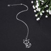 Cute Animal Fox Pendant Necklace Stainless Steel for Women Geometric