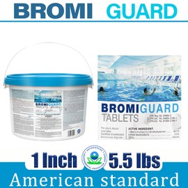 BROMIGUARD【 5.5 lbs】 1inch Bromine Tablets for Spa Hot Tub, Chemicals Bromine Tabs