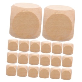 SEWACC 20pcs Creative Wooden Blank Dice Set Unfinished Cubes for Crafts Puzzle Making and Games and Safe Wood Blocks for Fun Activities