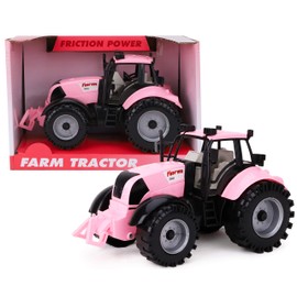 Toyland Friction Powered Farm Tractor with Opening Bonnet (Pink)