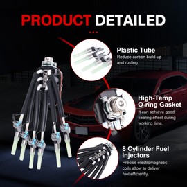 GZGN FJ503 Spider Fuel Injectors 6 Cylinder Compatible with Chevy GMC Isuzu Astro Blazer Express 1500 Silverado Jimmy Safari Savana Sierra Sonoma V6 4.3 1996-2014 17113673 19210688