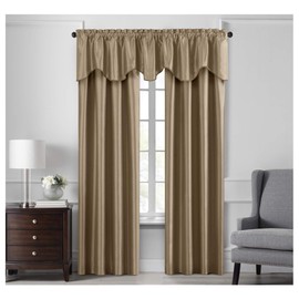 Elrene Home Fashions Colette Faux Silk Blackout Window Curtain Panel, 52" x 108" (1, Gold