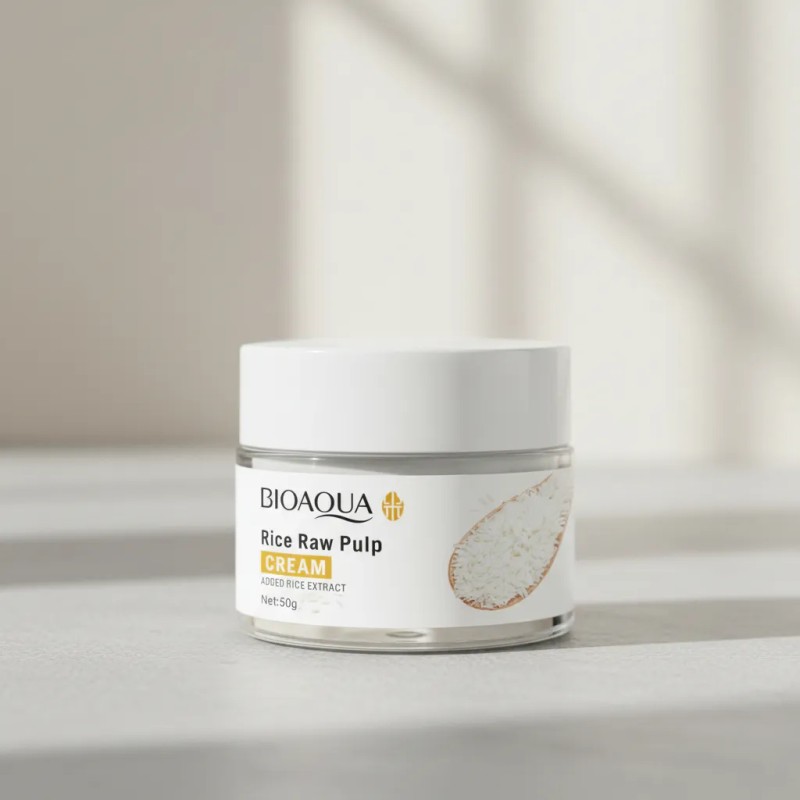 Kit Bioaqua Rice Raw Pulp Crema Facial Protector Solar Spf