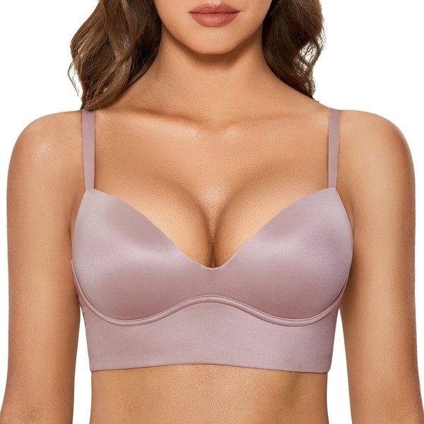 DOBREVA Women's Push Up Wireless Bra Padded T Shirt Bras