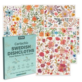 Swedish Dishcloths for Kitchen, 6 Pack Reusable Paper Cute Kitchen Dish Rags Towels Washable, Cleaning Washcloths Dishcloths for Washing Dishes