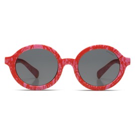 KOMONO Lele JR. Kids Round Sunglasses with UV Protection and Scratch Resistant Lenses for Babies, Toddlers, Unisex Girls and Boys Ages 1-2, Punch Scribble
