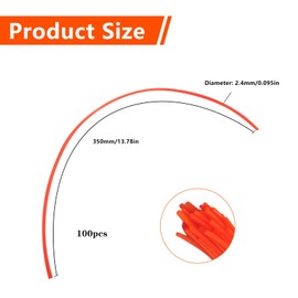 dcvbny Worx WG430 WA0050 Replacement Trimmer Line Flex-A-Line Compatible with Worx 13.8" Electric Leaf Mulcher, Line Size 350mm Length /2.4mm Diameter (100- Pack Orange)