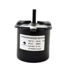 CHANCS 60KTYZ Permanent Magnet Synchronous Gear Motor 24V AC 14W 60RPM CW/CCW Mini Gearbox Electric Reduction Motor for Barbecue Equipment
