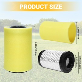 796031 Lawn Mower Air Filter,Air Cleaner with 797704 Pre Filter,Replace for BS992376 590825 591334 594201,Compatible with YTH22V46 YTH24V48 YTA22V46,D100 D125 D130 D110 Lawn Mowers