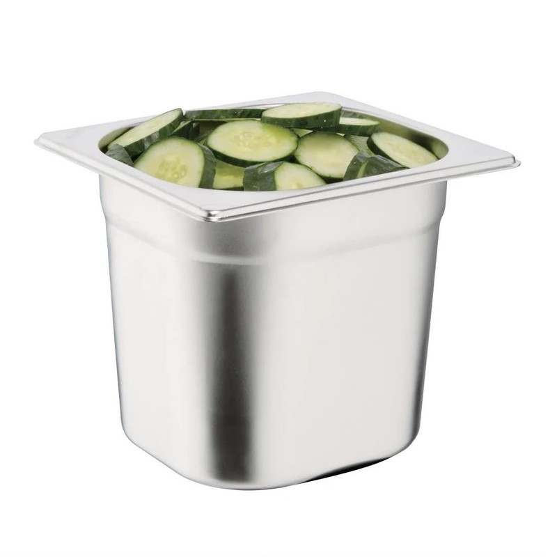 Vogue k992 stainless steel catering 1/6 container, 2.2 l capacity,